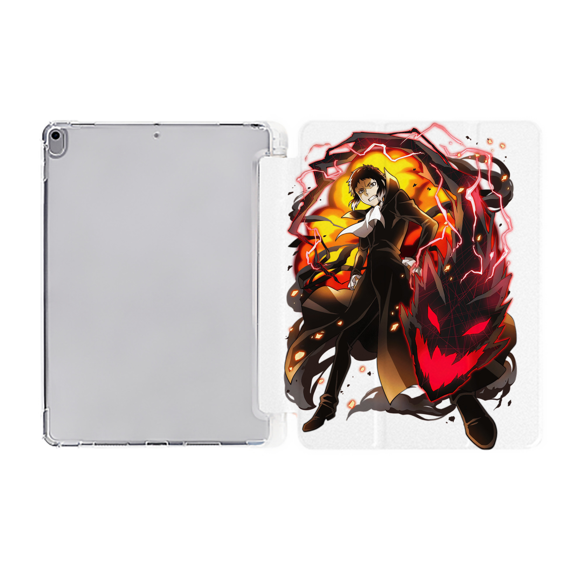 （画像用） 文豪ストレイドッグス Bungo Stray Dogs IPad ケース ペン収納付き 三つ折りスタンド PUレザー×シリコン 対応機種9.5/10.5/10.9インチ